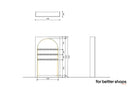 Murano B | Arcades | Mur arrière de comptoir avec étagères éclairées