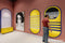 Parma B | Arcades | Pannello a parete con scaffali illuminati e specchio