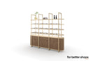 Livorno B | Arcades | Mobile liberamente posizionabile a scaffali di vetro | Ribbed wood